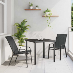 Aia s&ouml;&ouml;gilaudade komplekt 3 pcs must pulberkattega teras