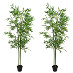 Tehisbambuse puud 2 pcs roheline 60 x 18 x 190 cm
