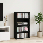 Cd salvesta rack 4 tk must tamm 40 x 17 x 17 cm tehispuit