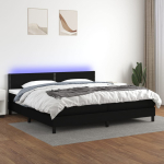 Kontinentaalvoodi madrats ja led, must, 200x200 cm, kangas