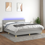 Kontinentaalvoodi madrats ja led, helehall, 160x200 cm, kangas