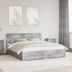 Voodi raam sahtliga peaga betoonhall 200 x 200 cm tehispuit