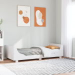 Voodiraam ilma madratsita, valge, 75 x 190 cm, m&auml;nnipuit