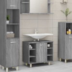 Vannitoakapp, hall sonoma tamm, 60 x 32 x 53,5 cm, tehispuit