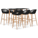 7-osaline baarikomplekt, kangas, must