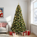 Kunstj&otilde;ulupuu, roheline, koos j&otilde;ulukuuliga 240 cm 300 led-i