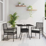 Aia s&ouml;&ouml;gilaudade komplekt 3 pcs must pol&uuml;rooster