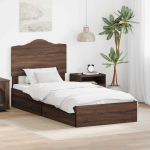 Voodi raam sahtliga peaga pruun tamme 75 x 190 cm tehispuit