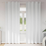 Kardinad r&otilde;ngastega 2 pcs puhas valge 225 x 140 cm pol&uuml;ester