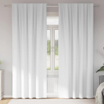 Kardinad r&otilde;ngastega 2 pcs puhas valge 225 x 140 cm pol&uuml;ester