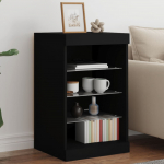 Puhvetkapp led-tuledega, must, 41 x 37 x 67 cm