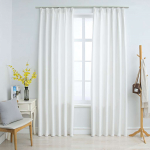 Pimendavad kardinad konksudega 2 tk, koltunud valge, 140x245 cm