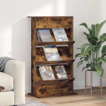 Ajakirja riiul suitsetatud tamm 70 x 41 x 126 cm tehispuit
