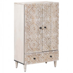 K&otilde;rge laud sahtliga valge 60 x 33,5 x 100 cm tugev mango puu