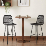 Baaritool 2 pcs must 44 x 55 x 109 cm rattan ja teras