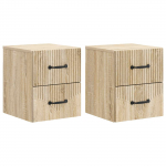 Seinale kinnitatav &ouml;&ouml;tis 2 pcs sonoma tamm 34,5 x 33 x 40 cm