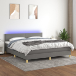 Kontinentaalvoodi madrats ja led, tumehall, 160x200 cm, kangas