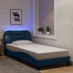 Voodiraam led-iga ilma madratsita hvar , sinine, 80x200cm, kangas