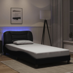Voodiraam led-iga ilma madratsita hvar, must, 100 x 200 cm