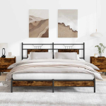Voodiraam ilma madratsita suitsutatud tamm 183x203 cm tehispuit