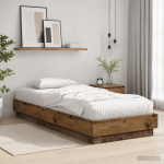 Led-lampidega voodiraam vana puit 80 x 200 cm tehispuit