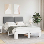 Voodiraam pehme peatoega peaga helehall 140 x 200 cm tahke m&auml;nd