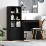 Laud koos hoiuruumiga sahtliga 2 pcs must tamm tehispuit