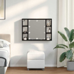 Peeglikapp peeglituledega must tamm 76 x 15 x 55 cm tehispuit