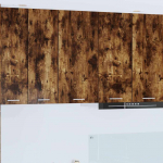 Seinakapp uksega riga suitsutatud tamm ja valge 40 x 31 x 80 cm