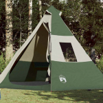 Matkatelk, tipi 7 inimesele, roheline, veekindel
