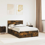 Voodi raam peaga suitsetatud tamm 135 x 190 cm tehispuit