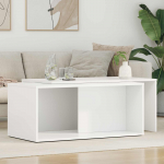 Kohvilauda komplekt 2 pcs valge tehispuit