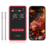 Meatmeet X Pro Kitchen Thermometer with Bluetooth/WiFi App for Grill, Oven, Smoker - Black