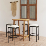 5-osaline aia baarikomplekt istmepatjadega, must