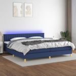 Kontinentaalvoodi madrats ja led, sinine, 200x200 cm, kangas