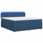 Vedruvoodi madratsiga led-ribadega sinine 200 x 200 cm kangas