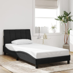 Voodiraam ilma madratsita hanko must 100x200 cm samet