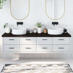 Vannitoa tasapind, tumepruun, 200x60x(2-6)cm t&ouml;&ouml;deldud t&auml;ispuit