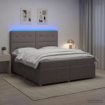 Led kastivoodiga madrats pruunikashall 140 x 200 cm kangas