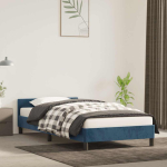 Voodiraam ilma madratsita tumesinine 100x200 cm samet