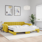 Diivanvoodi v&auml;ljat&otilde;mmatava osaga, kollane, 100x200 cm, samet