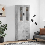 K&otilde;rge kapp, betoonhall, 69,5 x 34 x 180 cm,tehispuit