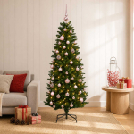 Tehisj&otilde;ulukuusk koos kaunistustega 120 cm 150 led-i soe valge