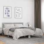 Voodiraam, hall sonoma tamm, 150 x 200 cm, tehispuit ja metall