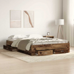 Voodi raam sahtliga vana puit 135 x 190 cm tehispuit