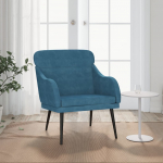Tugitool, sinine, 63 x 76 x 80 cm, samet