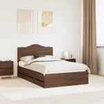 Voodi raam sahtliga peaga pruun tamme 120 x 200 cm inseneripuit