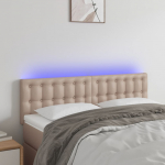 Led-voodipeats, cappuccino, 144x5x78/88 cm kunstnahk