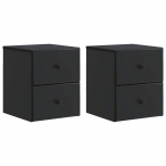 Seinale kinnitatav &ouml;&ouml;tis 2 pcs must 34,5 x 33 x 40 cm tehispuit