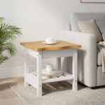Vidaxl k&uuml;lglaud riiuliga ekai valge 50 x 50 x 45,5 cm toekas m&auml;nnipuit